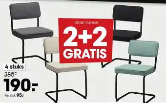 Kwantum Stoel Vorese 2+2 gratis aanbieding