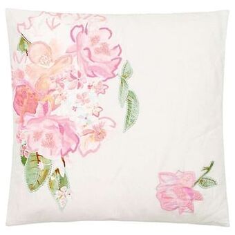 Leen Bakker Ariadne at Home sierkussen Hidden Garden - wit/roze - 50x50 cm - Leen Bakker aanbieding