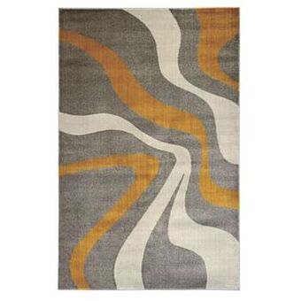 Floorita tapijt Swirl - grijs/geel - 140x200 cm - Leen Bakker