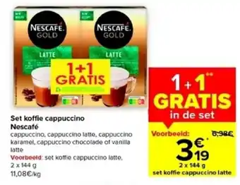 Carrefour Market Nescafe Set Koffie Cappuccino 1+1 Gratis aanbieding