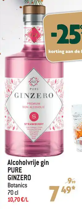 Ginzero Alcoholvrije Gin Pure Botanics 70cl