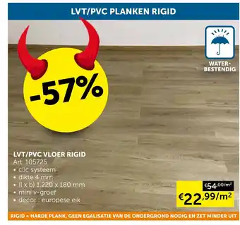 Zelfbouwmarkt LVT/PVC Vloer Rigid Art. 105725 aanbieding
