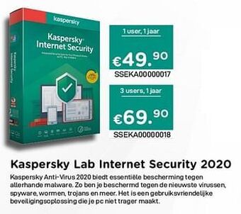 CompuDeals Kaspersky lab internet security 2020 aanbieding