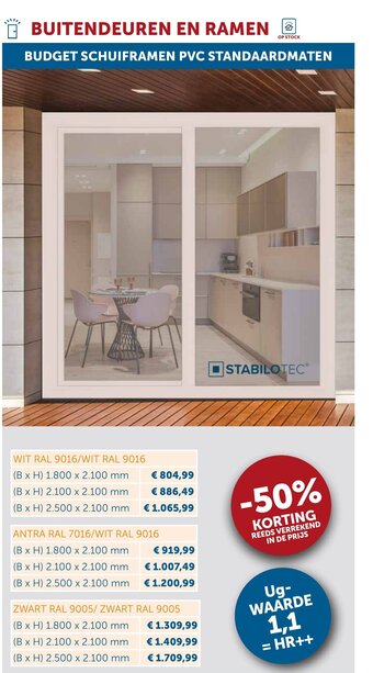 Zelfbouwmarkt Budget Schuiframen Pvc Standaardmaten aanbieding