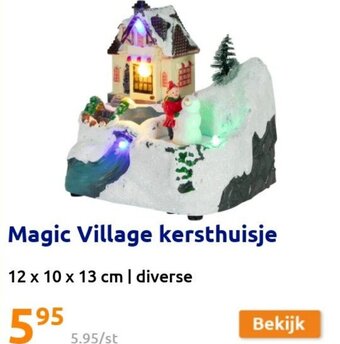 Action Magic Village Kersthuisje 12 x 10x 13cm aanbieding