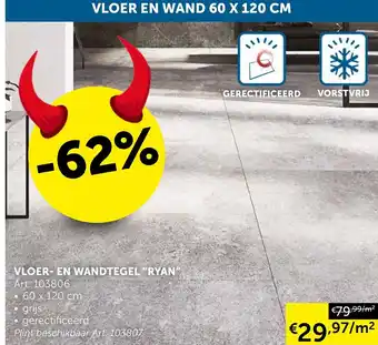 Zelfbouwmarkt Vloer - en Wandtegel "Ryan" Art. 103806 60 x 120 cm aanbieding