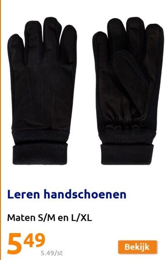 Action Leren Handschoenen Maten s/m en L/XL aanbieding