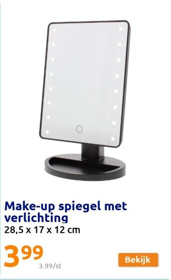Action Make-Up Spiegel met Verlichting 28.5 x 17 x 12cm aanbieding