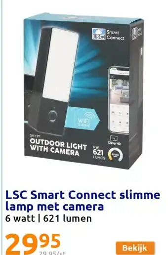 Action LSC Smart Connect Slimme Lamp met Camera 6 Watt 621 Lumen aanbieding