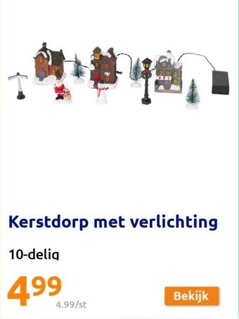 Action Kerstdorp Met Verlichting 10-Delig aanbieding