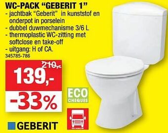 Hubo Wc-pack geberit 1 aanbieding