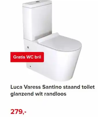 X2O Luca Varess Santino Staand Toilet Glanzend Wit Randloos aanbieding