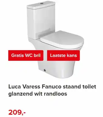 Luca Varess Fanuco Staand Toilet Glanzend Wit Randloos