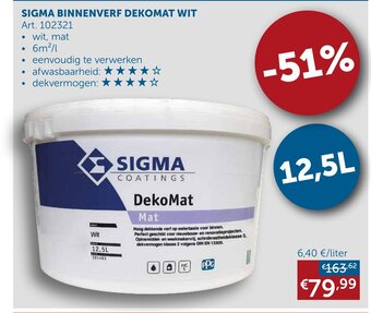 Zelfbouwmarkt Sigma binnenverf dekomat wit aanbieding
