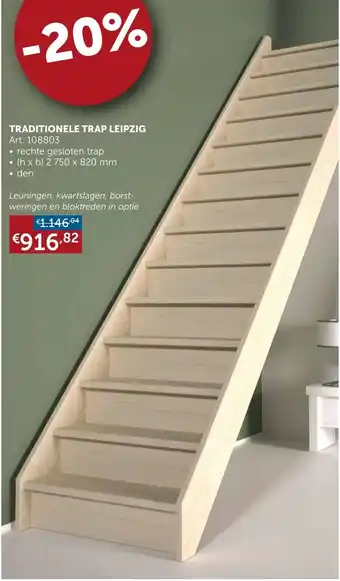 Zelfbouwmarkt Traditionele trap leipzig Art. 108803 aanbieding