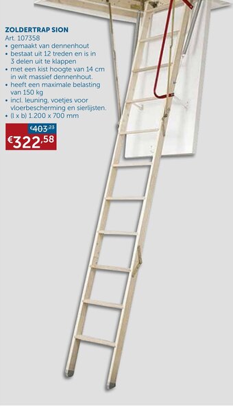 Zelfbouwmarkt Zoldertrap sion Art. 107358 aanbieding