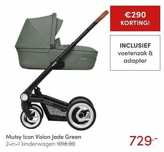 Baby & Tiener Mutsy icon vision jade green 2-in-1 kinderwagen aanbieding