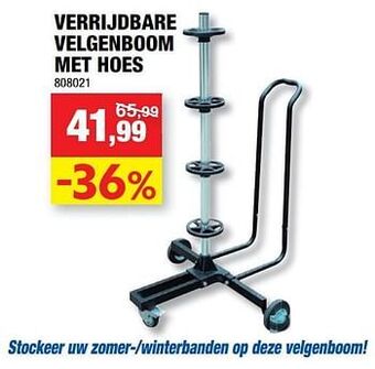 Hubo Verrijdbare velgenboom met hoes aanbieding