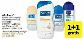 Albert Heijn Sanex dermo sensitive douchegel aanbieding