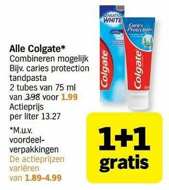 Albert Heijn Colgate caries protection tandpasta aanbieding