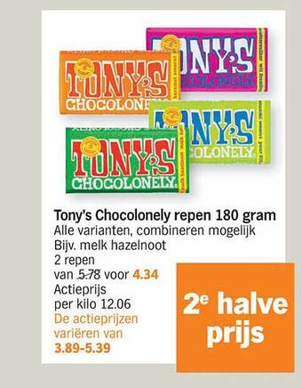 Tony's chocolonely repen 180 gram