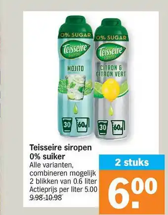 Teisseire siropen 0% suiker