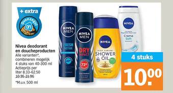 Albert Heijn Nivea deodorant en doucheproducten aanbieding
