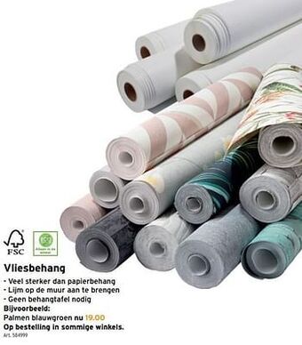 GAMMA Vliesbehang palmen blauwgroen aanbieding