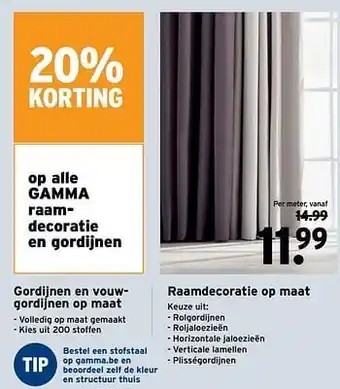 Gamma raamdecoratie en gordijnen