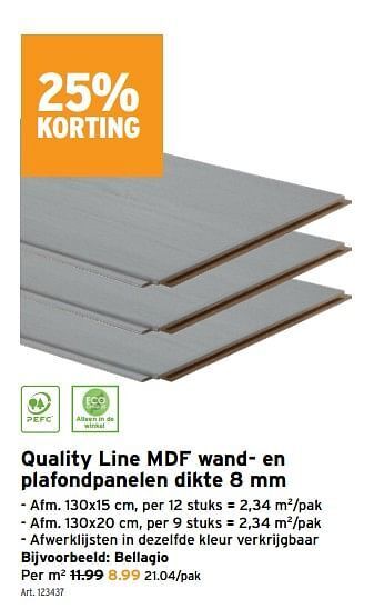 GAMMA Quality line mdf wand- en plafondpanelen aanbieding