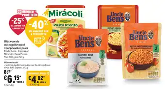 Rijst voor de microgolfoven of voorgekookte pasta