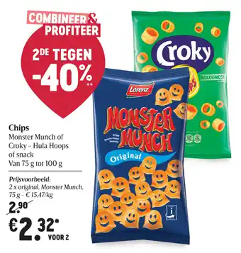 Delhaize Chips Monster Munch of Croky aanbieding