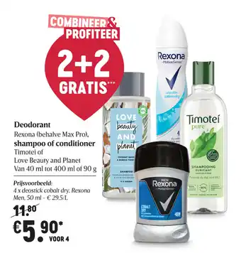 Delhaize Deodorant shampoo of conditioner aanbieding