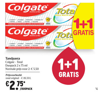 Delhaize Tandpasta aanbieding