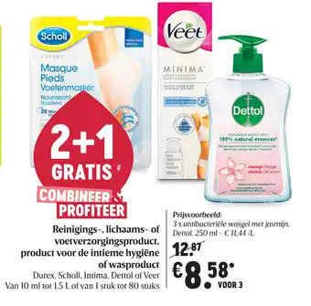 Delhaize Reinigings-, lichaams- of voetverzorgingsproduct, product voor de intieme hygiene of wasproduct aanbieding