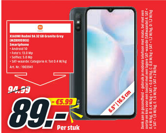 Xiaomi Redmi 9A 32 GB Granite Grey (MZB9959EU) Smartphone