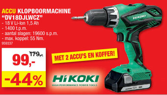 Hubo Accu Klopboormachine "DV18DJLWCZ" aanbieding