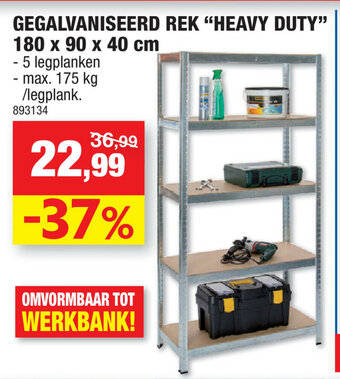 Hubo Gegalvaniseerd Rek "Heavy Duty" 180 x 90 x 40 cm aanbieding