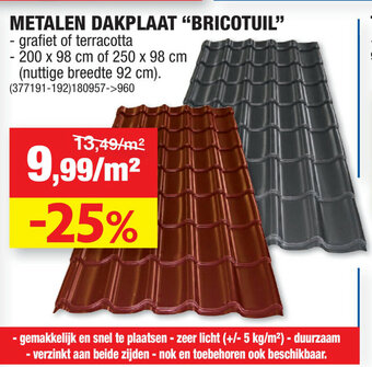 Hubo Metalen Dakplaat "Bricotuil" aanbieding