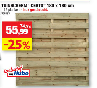 Hubo Tuinscherm "Certo" 180 x 180 cm aanbieding