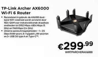 CompuDeals Tp-link archer ax6000 wi-fi 6 router aanbieding