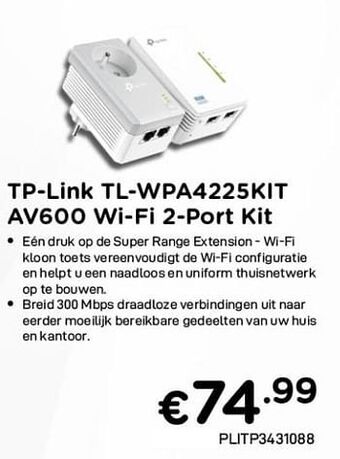 Tp-link tl-wpa4225kit av600 wi-fi 2-port kit