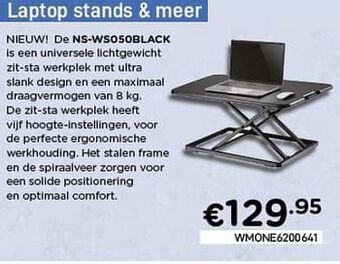CompuDeals Newstar laptop stands + meer ns-wso5oblack aanbieding