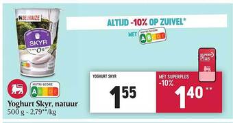 Delhaize Yoghurt skyr natuur aanbieding
