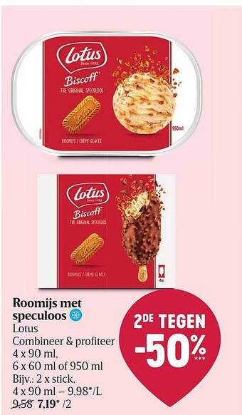 Delhaize Roomijs met speculoos aanbieding