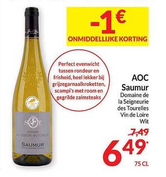 Intermarché Aoc saumur domaine de la seigneurie des tourelles vin de loire aanbieding