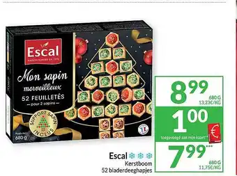 Intermarché Escal kerstboom 52 bladerdeeghapjes aanbieding