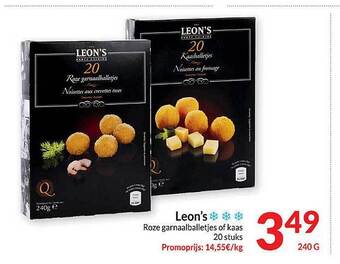 Intermarché Leon's roze garnaalballetjes of kaas aanbieding