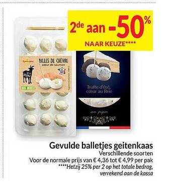 Intermarché Gevulde balletjes geitenkaas aanbieding