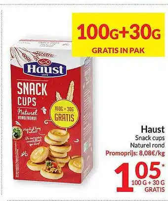 Intermarché Haust snack cups naturel rond aanbieding